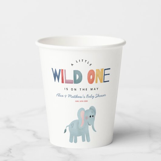 Niedliche Wildtier-Kinderdusche Pappbecher (Rückseite)