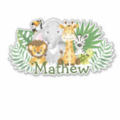 Niedliche Wildtiere aus Safari-Dschungel Aufkleber (Vorderseite)