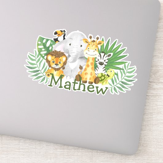 Niedliche Wildtiere aus Safari-Dschungel Aufkleber (Detail)