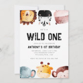 Niedliche Wildtiere aus Safari Einladung (Vorderseite)