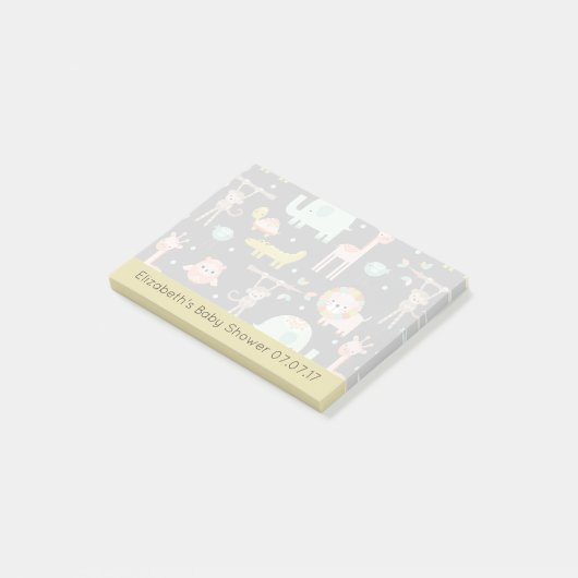 Niedliche Wildtiere Kinderzimmer Art Kinderdusche Post-it Klebezettel (angewinkelt)