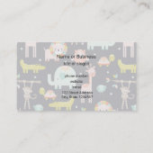 Niedliche Wildtiere Kinderzimmer Art Visitenkarte (Rückseite)