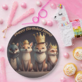 Niedliche Wildtiere mit Kronen Pappteller (Party)