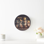 Niedliche Wildtiere mit Kronen Runde Wanduhr (Zuhause)