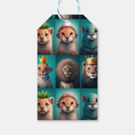 Niedliche Wildtiere mit Kronenblau Geschenkanhänger