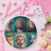 Niedliche Wildtiere mit Kronenblau Pappteller (Party)