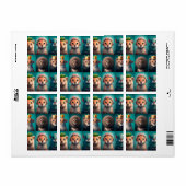 Niedliche Wildtiere mit krönenblauen Geschenketike (Vorne)