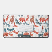 Niedliche Wildtiere nahtlos Schreibtischunterlage (Tastatur & Maus)