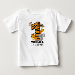 Niedliche Wildtiere Safari Erster Geburtstag Baby T-shirt