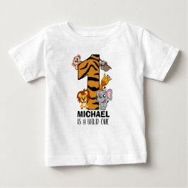 Niedliche Wildtiere - Safari zum ersten Geburtstag Baby T-shirt
