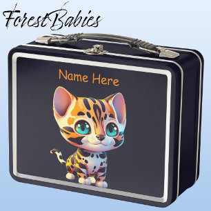 Niedliche Wildtiere Tiger Jungle Safari Cartoon Gr Metall Brotdose