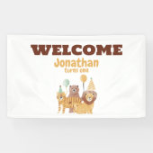 Niedliche Wildtiere zum Geburtstag Banner (Horizontal)