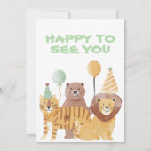 Niedliche Wildtiere zum Geburtstag Dankeskarte (Rückseite)