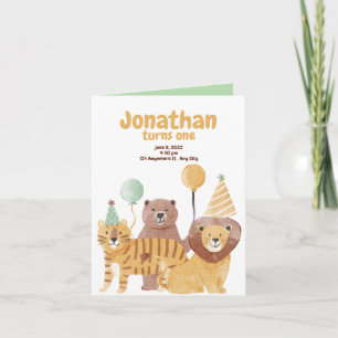 Niedliche Wildtiere zum Geburtstag Einladung