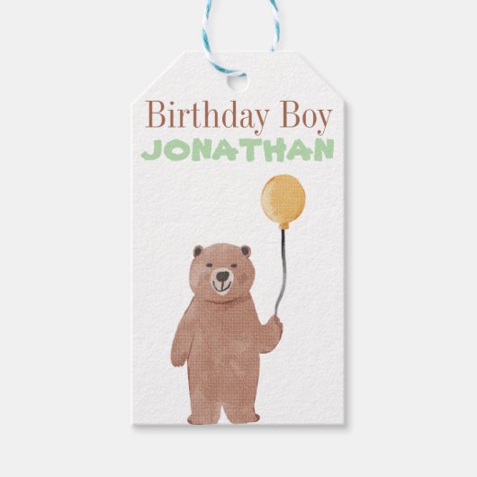 Niedliche Wildtiere zum Geburtstag Geschenkanhänger (Vorderseite)