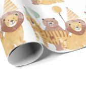 Niedliche Wildtiere zum Geburtstag Geschenkpapier (Rolleneckpunkt)