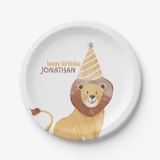 Niedliche Wildtiere zum Geburtstag Pappteller (Vorderseite)