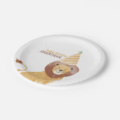 Niedliche Wildtiere zum Geburtstag Pappteller (Schrägansicht)