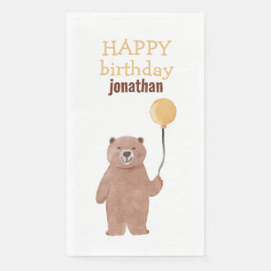 Niedliche Wildtiere zum Geburtstag Serviette