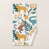 Niedliche Wildtiermuster für Jungen Badhandtuch Set (Handtuch)