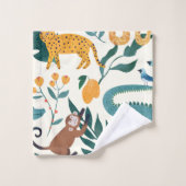 Niedliche Wildtiermuster für Jungen Badhandtuch Set (Waschlappen)