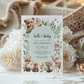 Niedliche Wildwuchs-Tiere Kinderdusche Einladung