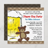 Niedliche Windel-Fass-Einladungen - neues Einladung (Vorne/Hinten)