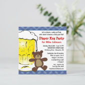 Niedliche Windel-Fass-Party Einladungen - Dadcelor (Stehend Vorderseite)