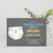 Niedliche Windel- und Wischdusche Feiertagskarte (Stehend Vorderseite)