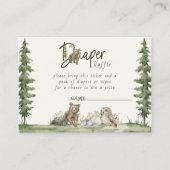 Niedliche Windelwaschmaschine Woodland Wasserfarbe Begleitkarte (Vorderseite)