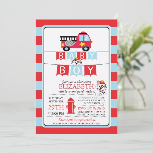 Niedliche Windenfeuerungsanlage Kinderdusche Einla Einladung (Stehend Vorderseite)