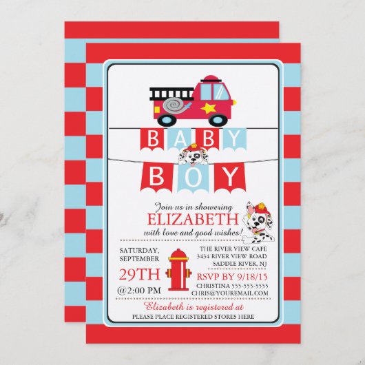 Niedliche Windenfeuerungsanlage Kinderdusche Einla Einladung (Vorne/Hinten)