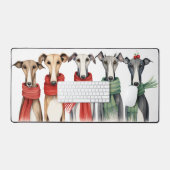 Niedliche Windhunde in Winterskarven Schreibtischunterlage (Tastatur & Maus)