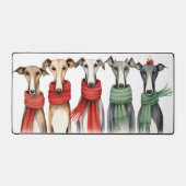 Niedliche Windhunde in Winterskarven Schreibtischunterlage (Vorderseite)