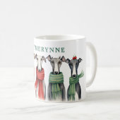 Niedliche Windhunde und Windhunde | Hunde in Scarv Kaffeetasse (VorderseiteRechts)