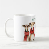 Niedliche Windhunde und Windhunde | Hunde in Scarv Kaffeetasse (Links)