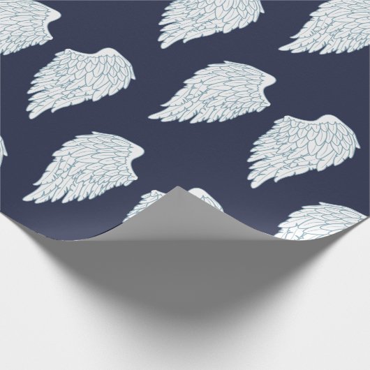Niedliche Wings und Navy Angel Wings Geschenkpapier (Ecke)