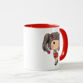 Niedliche Winking Chibi Girl mit Pigtails Tasse (VorderseiteRechts)