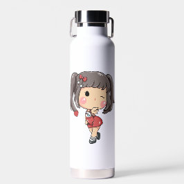 Niedliche Winking Chibi Girl mit Pigtails Tasse Trinkflasche
