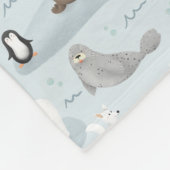 Niedliche Winter Arctic Animes Blue Monogram Kids Fleecedecke (Ecke)