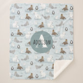 Niedliche Winter Arctic Animes Monogram Kids Sherpadecke (Vorderseite)