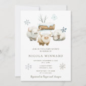 Niedliche Winter Arctic Cow Babydusche Einladung (Vorderseite)