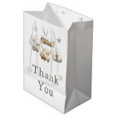 Niedliche Winter Arctic Cow Babydusche Mittlere Geschenktüte (Vorderseite Schrägansicht)