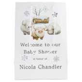 Niedliche Winter Arctic Cow Babydusche Mittlere Geschenktüte (Rückseite)