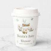 Niedliche Winter Arctic Cow Babydusche Pappbecher (Rückseite)