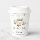 Niedliche Winter Arctic Cow Babydusche Pappbecher (Vorderseite)