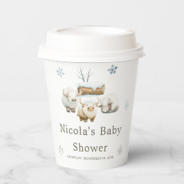Niedliche Winter Arctic Cow Babydusche Pappbecher