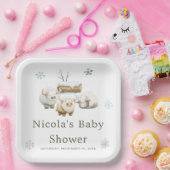 Niedliche Winter Arctic Cow Babydusche Pappteller (Party)