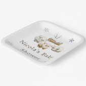 Niedliche Winter Arctic Cow Babydusche Pappteller (Gewinkelt)