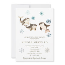 Niedliche Winter Arctic Whale Baby Dusche